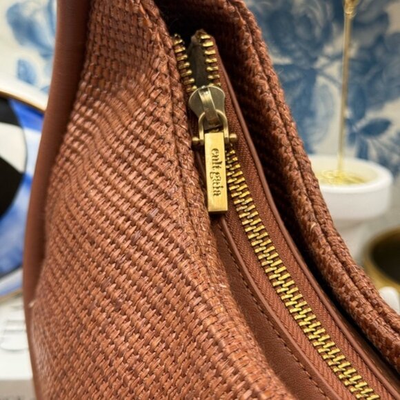 🆕 CULT GAIA 🧿 NWOT Zena Raffia Circular Knotted Shoulder Bag, Woven Brown - Picture 10 of 16